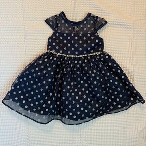 Rare Editions Navy Dress with Glitter Accents